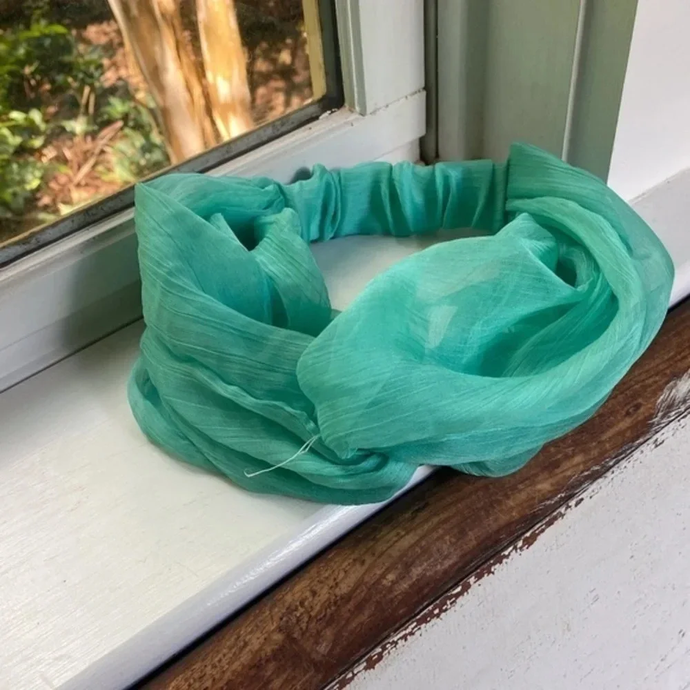 Anthropologie Green Twist  Chiffon Headband